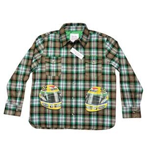 NWT Men's Small Brown & Green Flannel by The Car Company